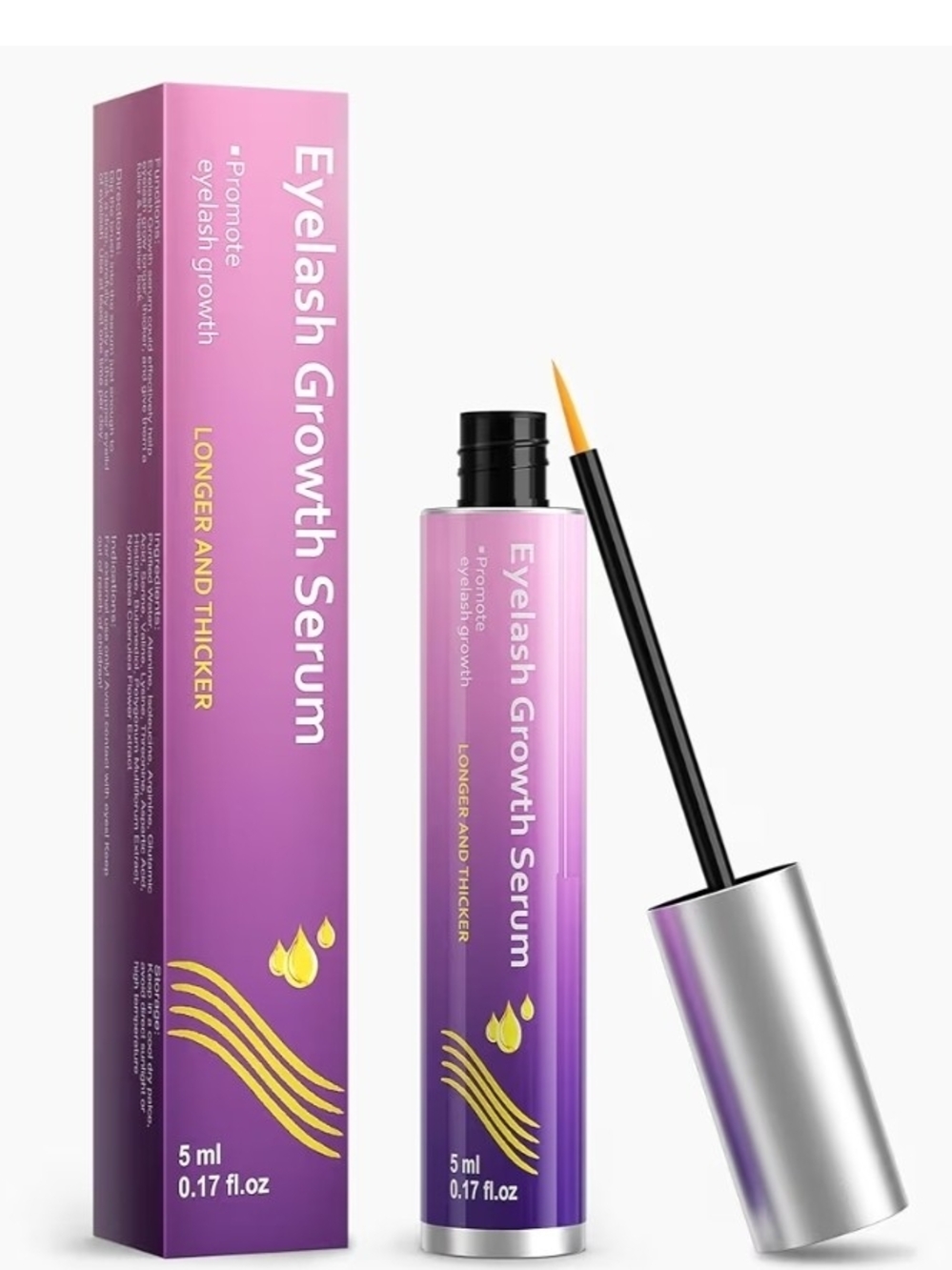 Eyelash Growth Serum - Gentle Nourishing Formula for Longer, Thicker, Fuller-Loo